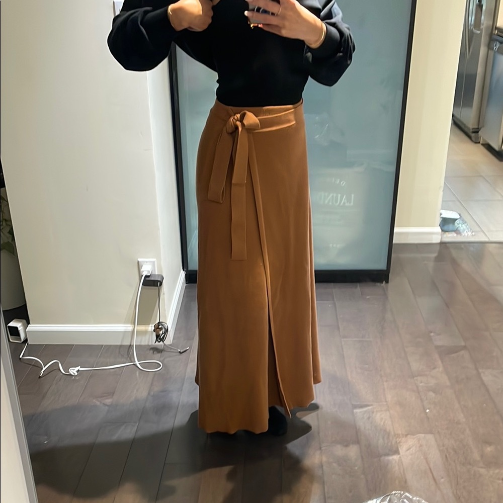 Elegant Brown Wrap Skirt